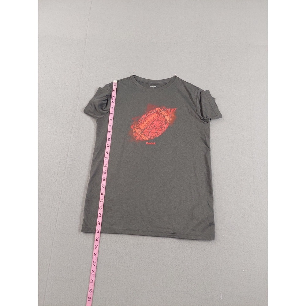Reebok Boy T Shirt L Gray Graphic Tee 100% Polyester Short Sleeve Round Neck - Picture 9 of 16